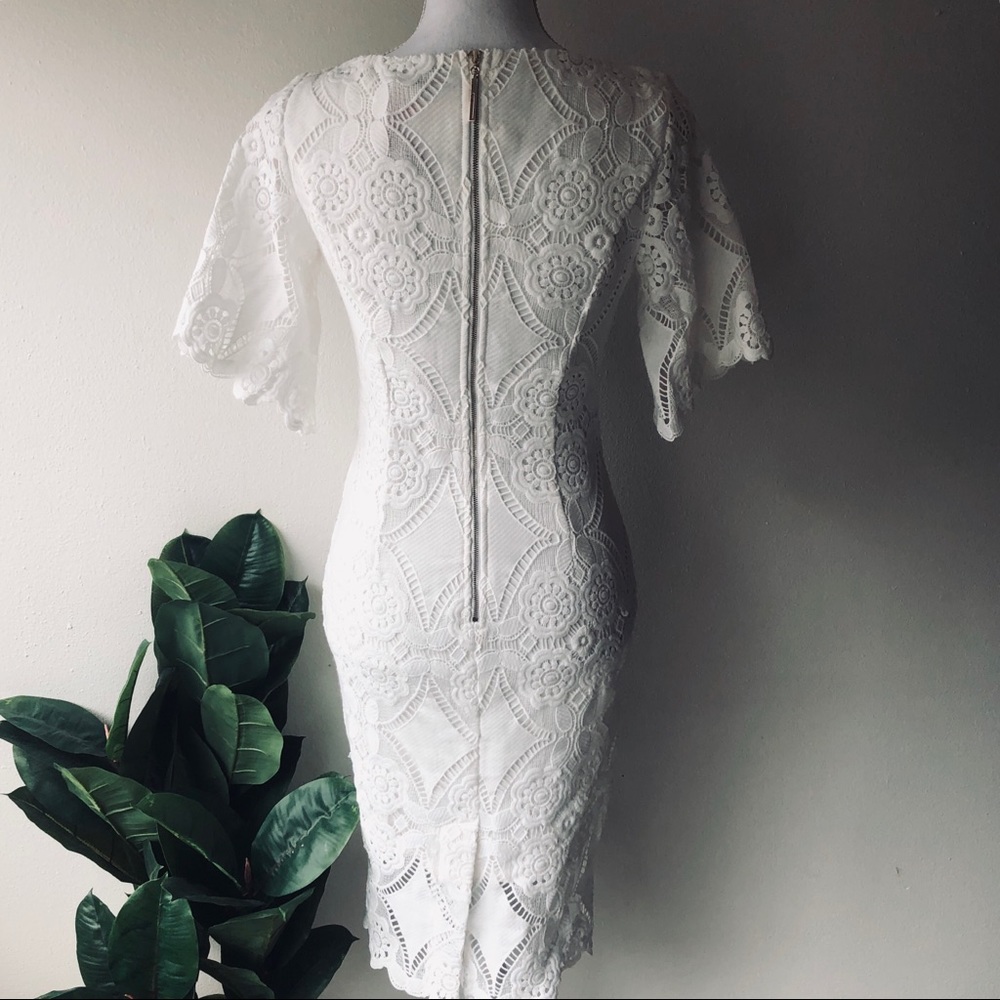 LAST ONE! Graceful White Crochet Midi Dress - Picture 7 of 7